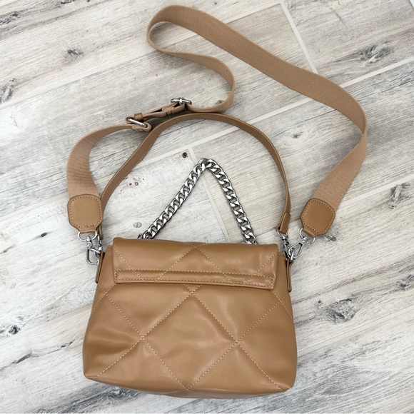 Madison West Camel Quilted Vegan Leather 3 Way Shoulder Crossbody Bag - Picture 2 of 12